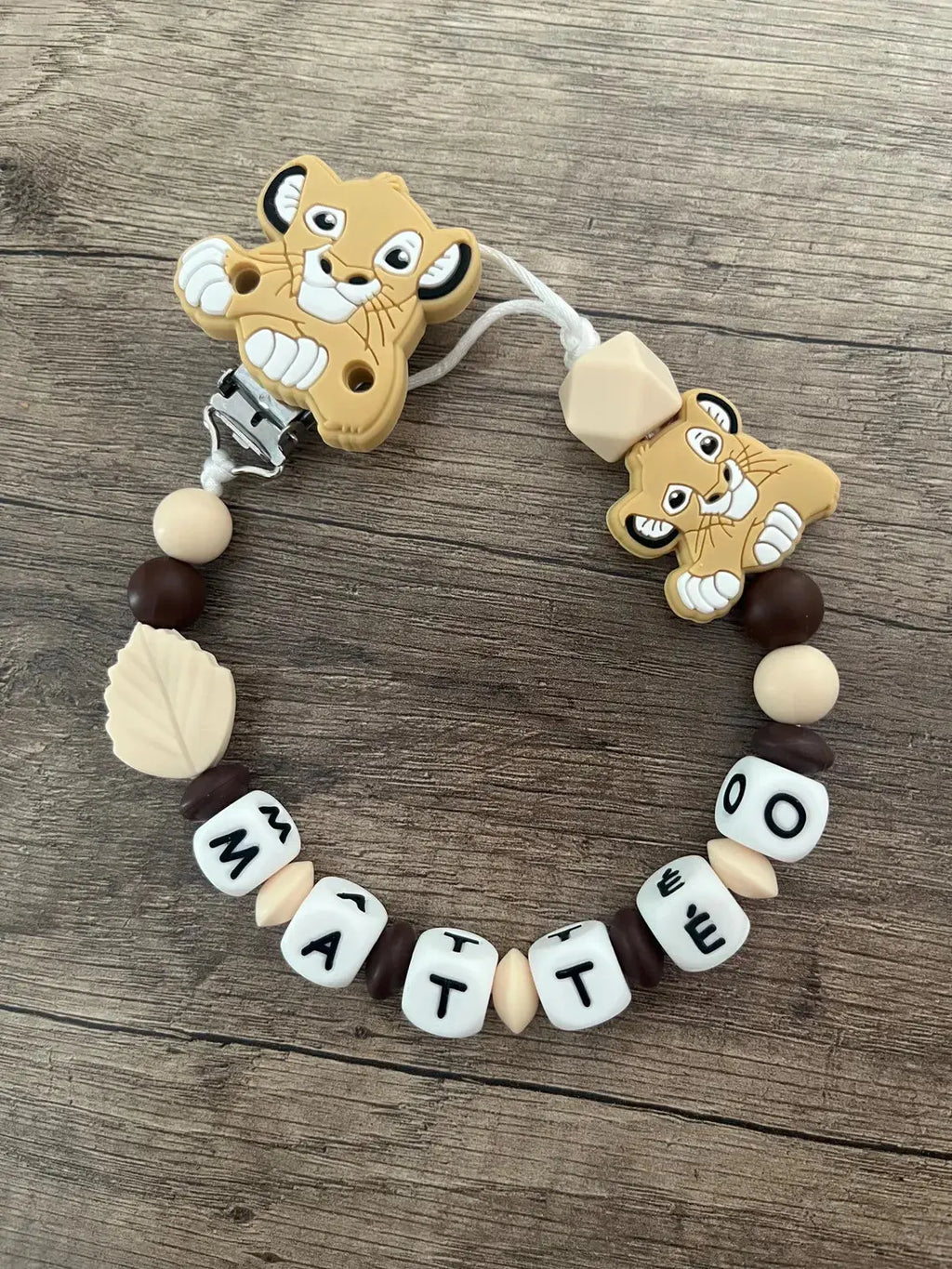 Attache tétine Disney Roi Lion Simba personnalisée KidCreationArtisanat