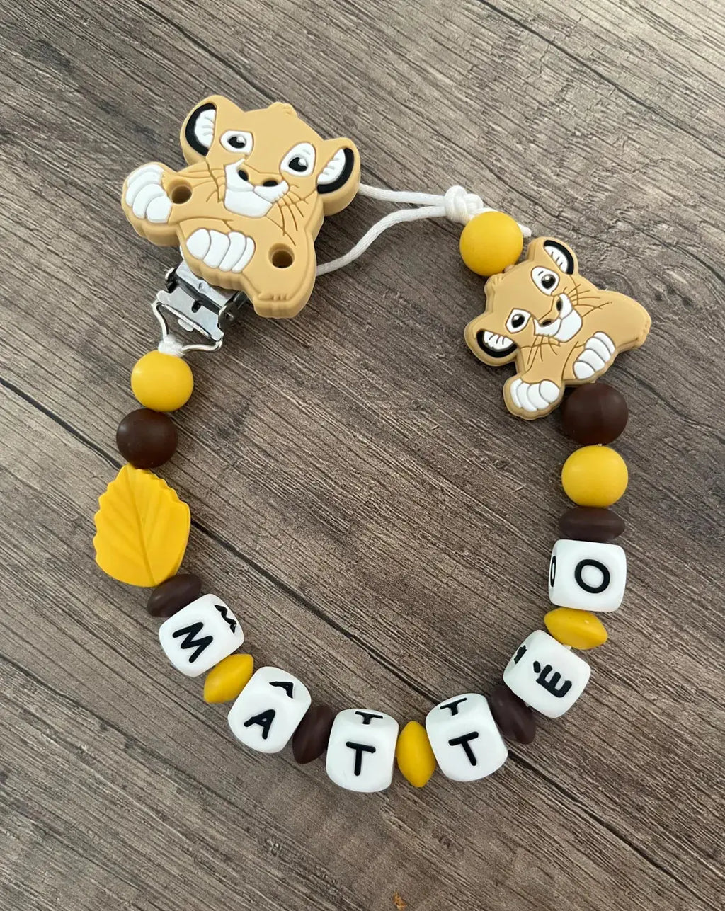 Attache tétine Disney Roi Lion Simba personnalisée KidCreationArtisanat