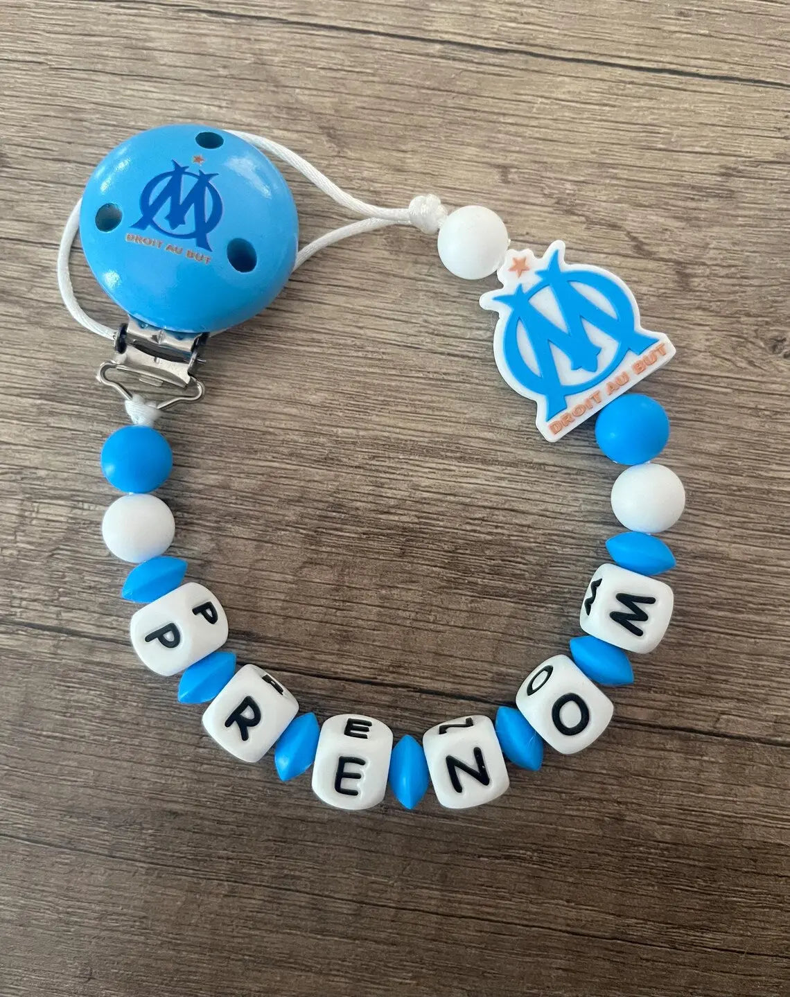 Attache tétine OM Olympique de Marseille personnalisée KidCreationArtisanat