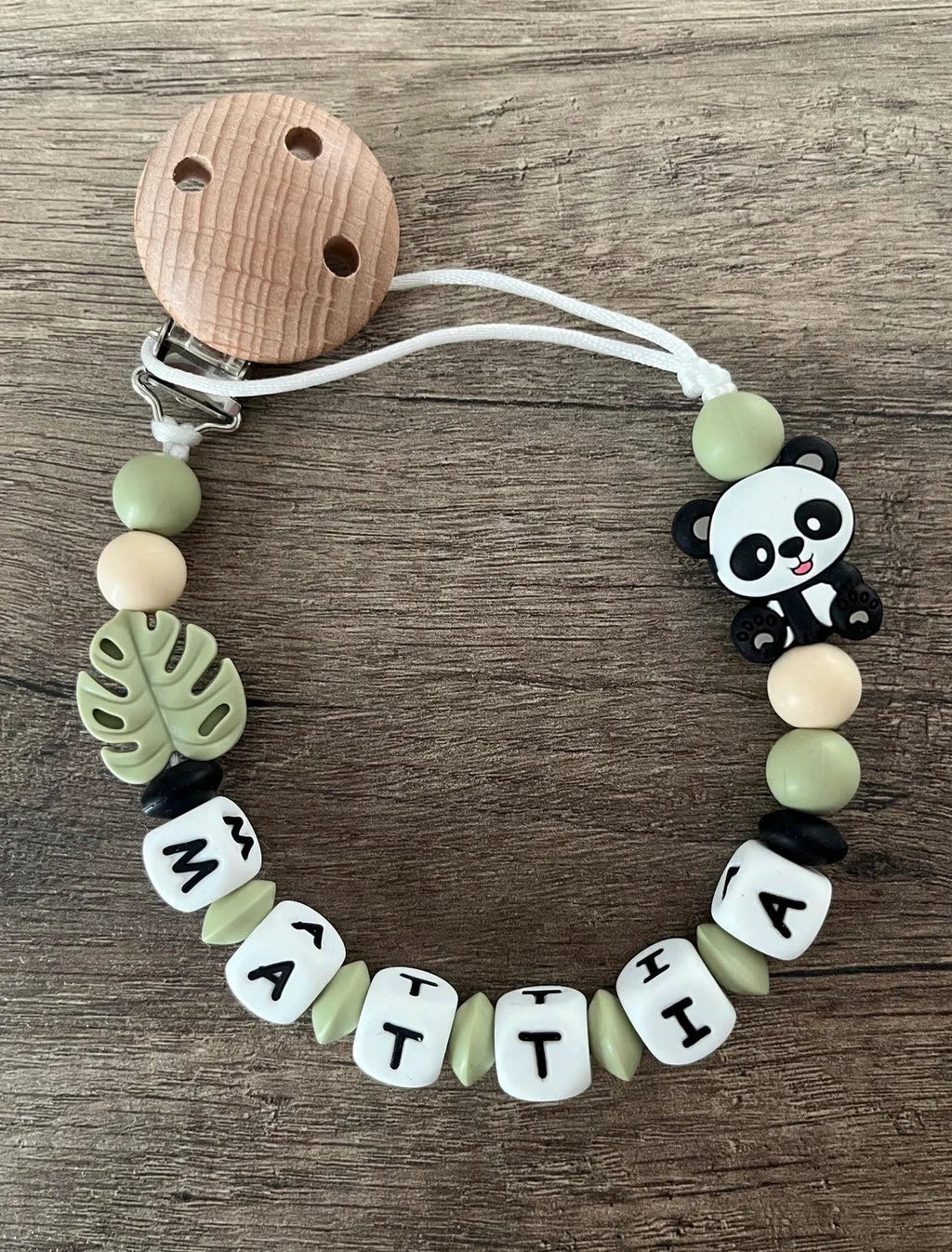 Attache tétine Panda personnalisée KidCreationArtisanat