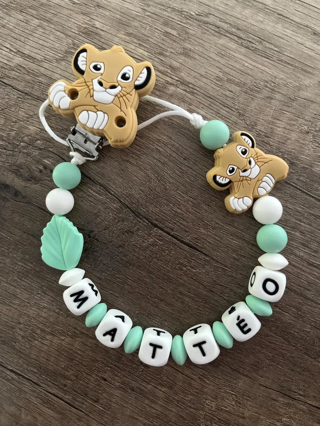 Attache tétine Disney Roi Lion Simba personnalisée KidCreationArtisanat