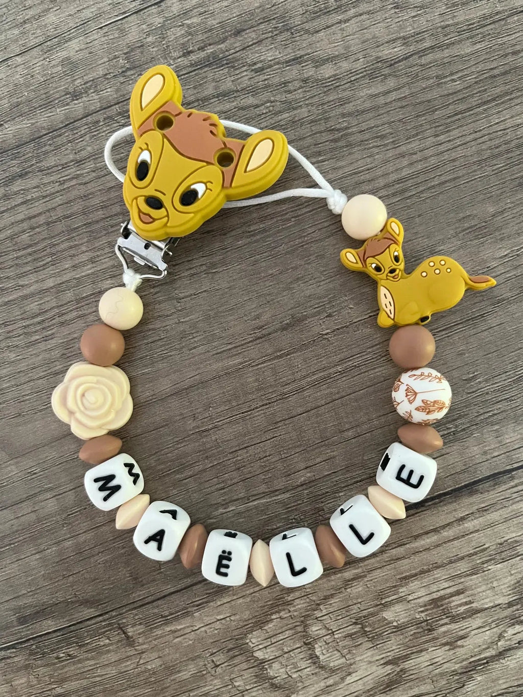 Attache tétine Disney Bambi personnalisée KidCreationArtisanat