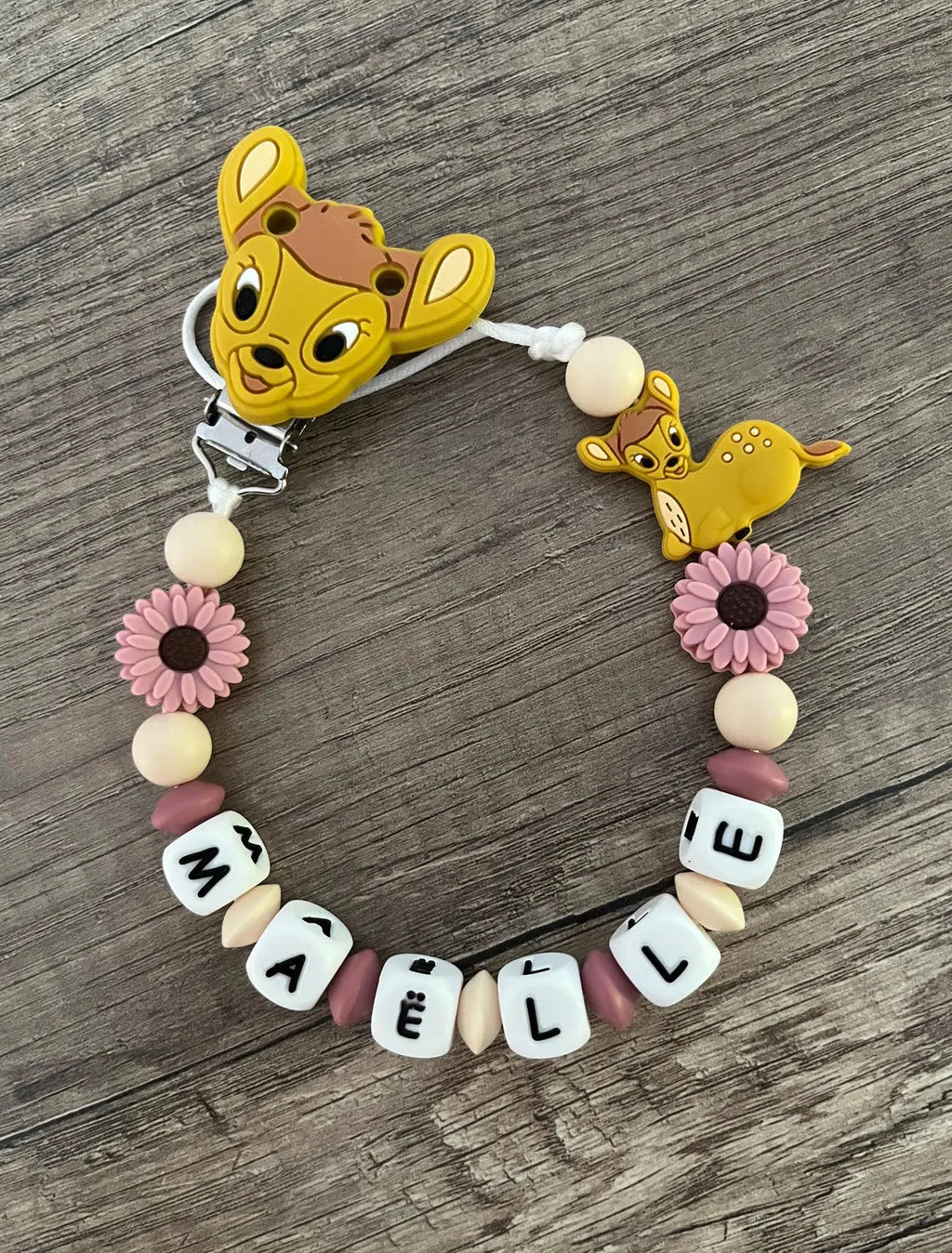 Attache tétine Disney Bambi personnalisée KidCreationArtisanat