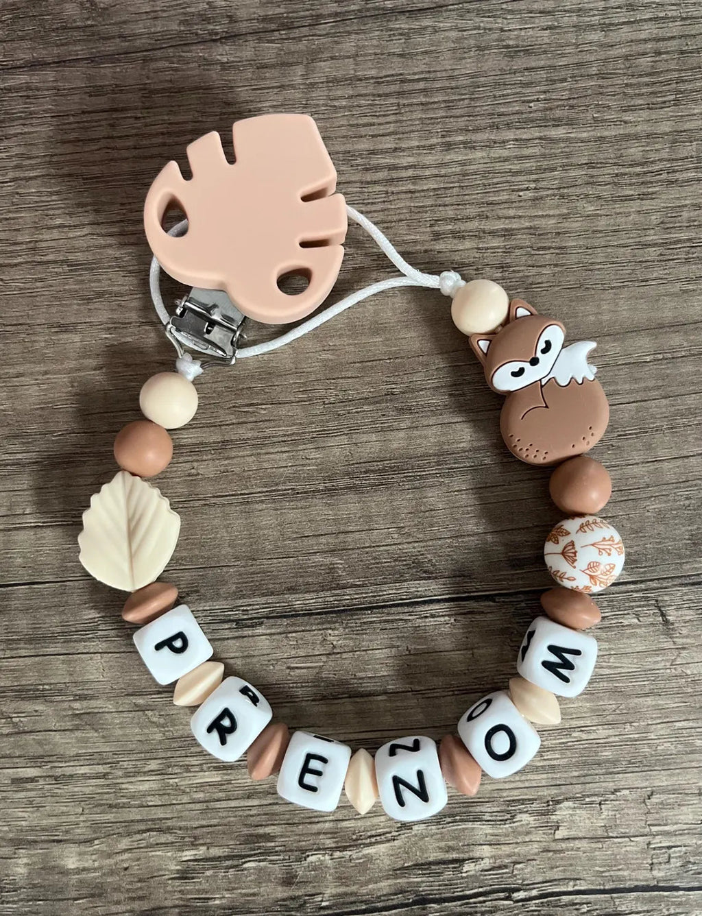 Attache tétine Renard personnalisée KidCreationArtisanat