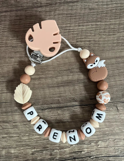 Attache tétine Renard personnalisée KidCreationArtisanat