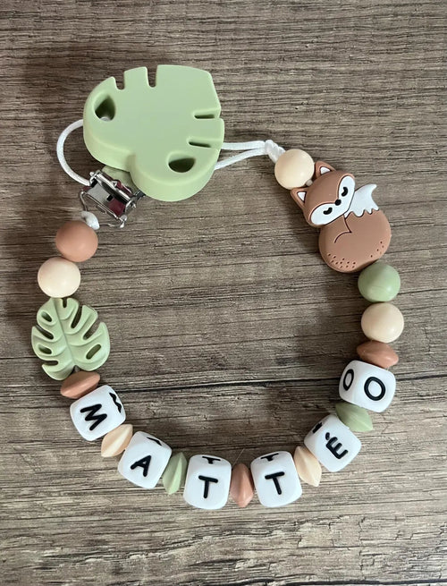 Attache tétine Renard personnalisée KidCreationArtisanat