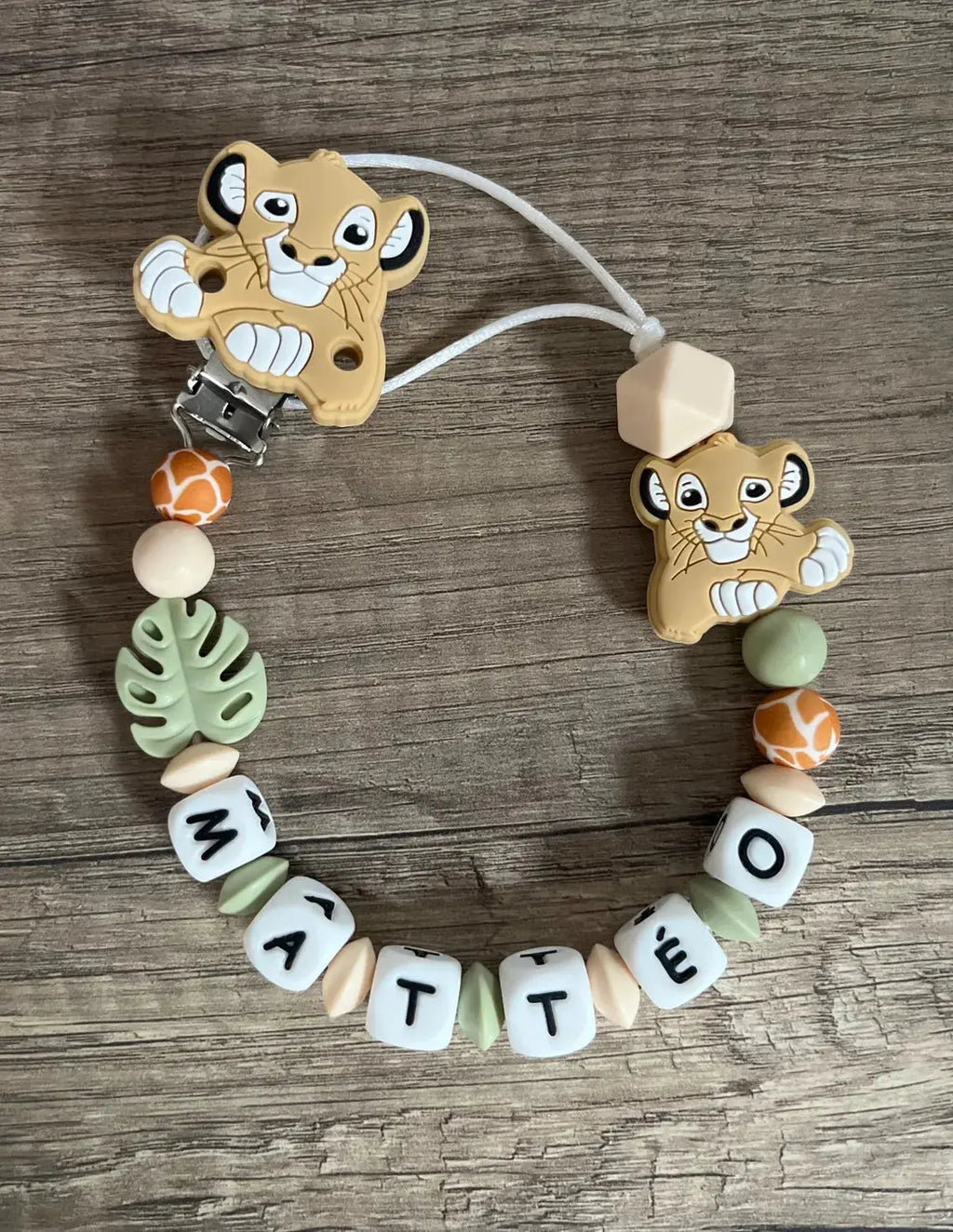 Attache tétine Disney Roi Lion Simba personnalisée KidCreationArtisanat