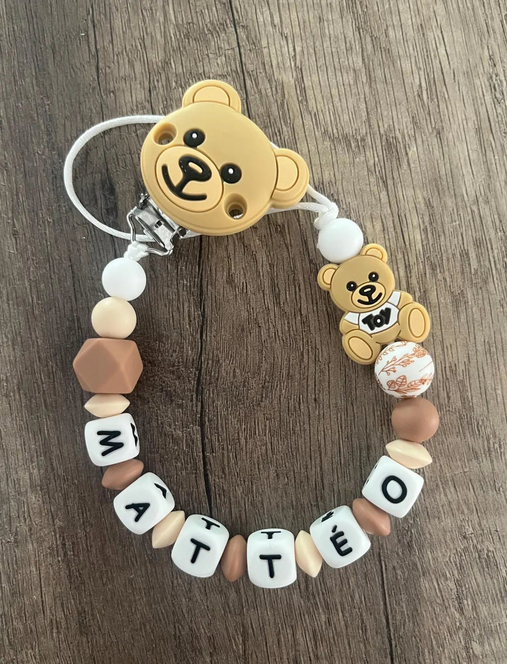 Attache tétine Ours ourson personnalisée KidCreationArtisanat