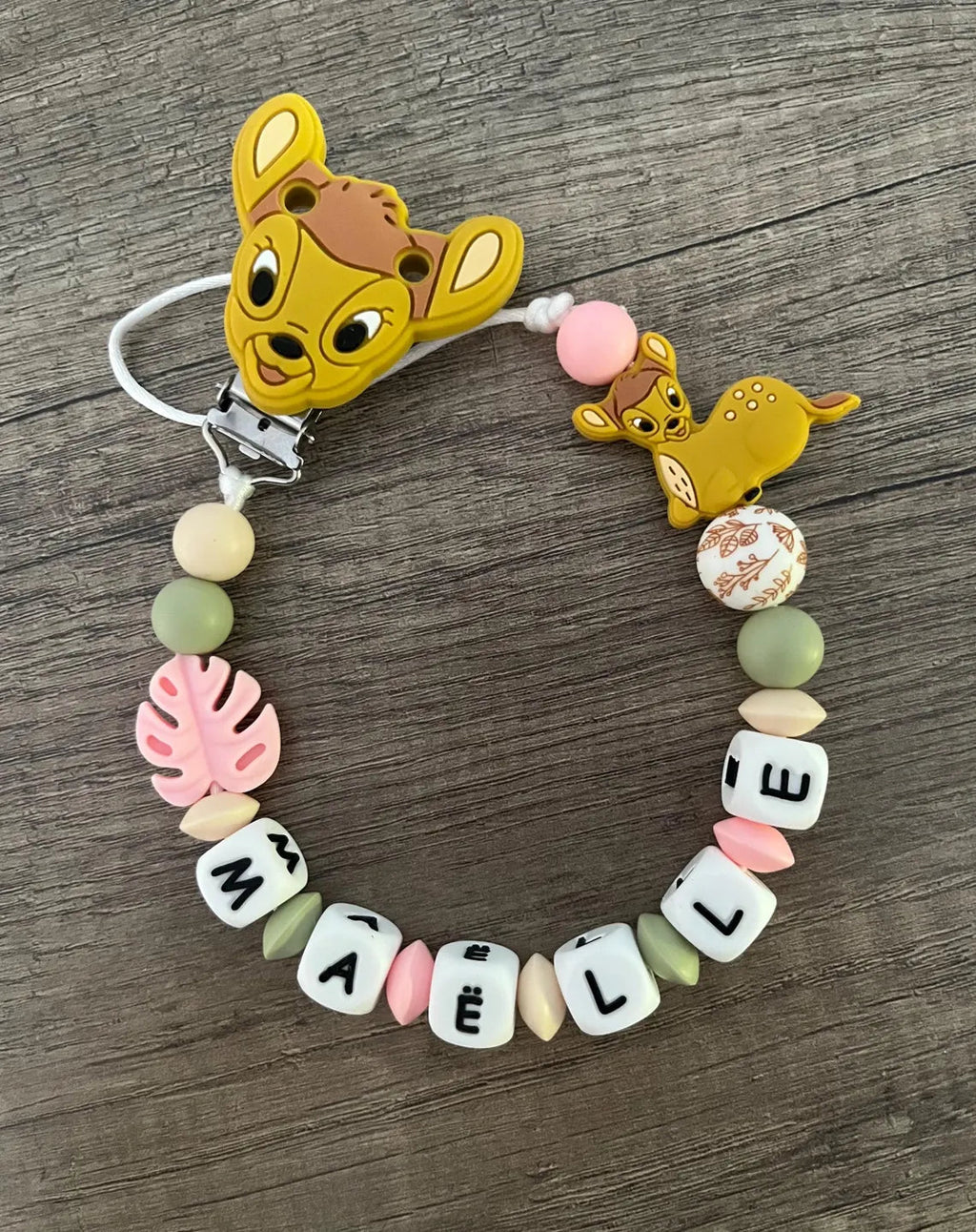 Attache tétine Disney Bambi personnalisée KidCreationArtisanat