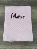 Couverture naissance minky bébé rose personnalisée